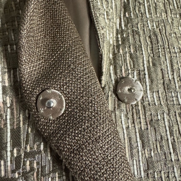 Tahari Women’s‎ Gold "Tina" Cotton Blend Blazer Size 2 bronze one snap designer - Picture 3 of 8